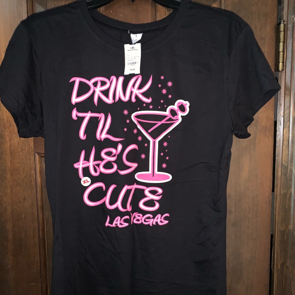 NWT XL LasVegas Black& Hot Pink Party T-shirt